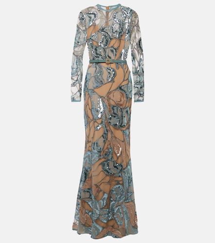 Embroidered silk-blend gown - Elie Saab - Modalova