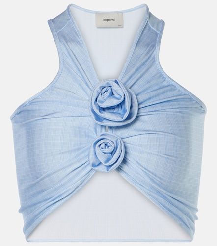 Crop top con aplicaciones florales - Coperni - Modalova