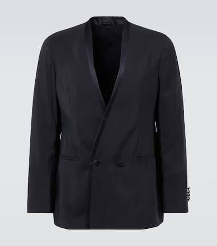 Double-breasted silk-blend blazer - Giorgio Armani - Modalova