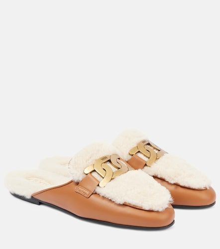 Slippers Catena in pelle e shearling - Tod's - Modalova