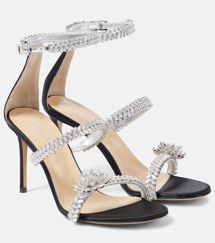 Crystal Flower embellished satin sandals - Mach & Mach - Modalova