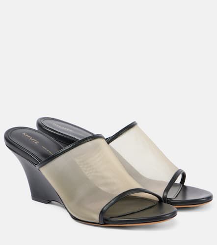 Marion leather and mesh wedge mules - Khaite - Modalova