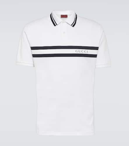 Polo in piqué di misto cotone - Gucci - Modalova