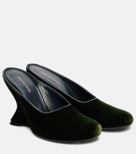 Mules con cuña 95 de terciopelo - Dries Van Noten - Modalova
