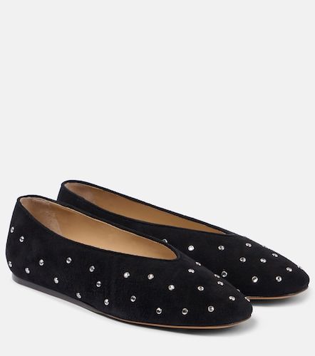 Regency embellished suede ballet flats - Le Monde Beryl - Modalova