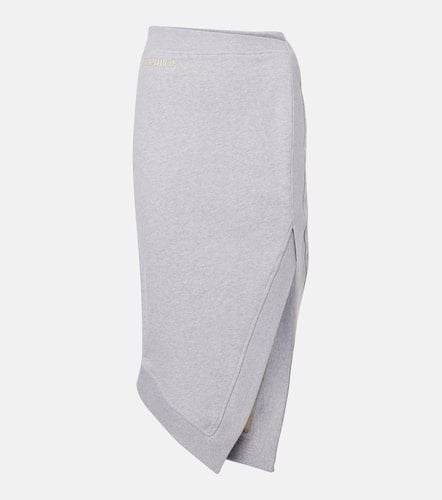 Logo asymmetric cotton jersey midi skirt - The Attico - Modalova