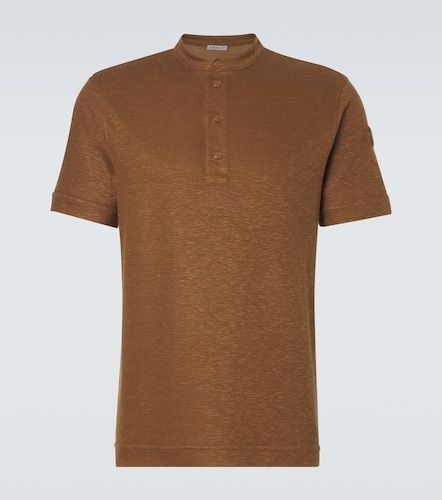 Polo en mezcla de algodón y lino - Moncler - Modalova