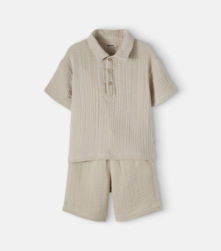 Polo e shorts in garza di cotone - Wheat - Modalova