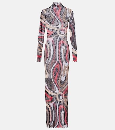 Abito lungo in jersey con stampa e tulle - Pucci - Modalova