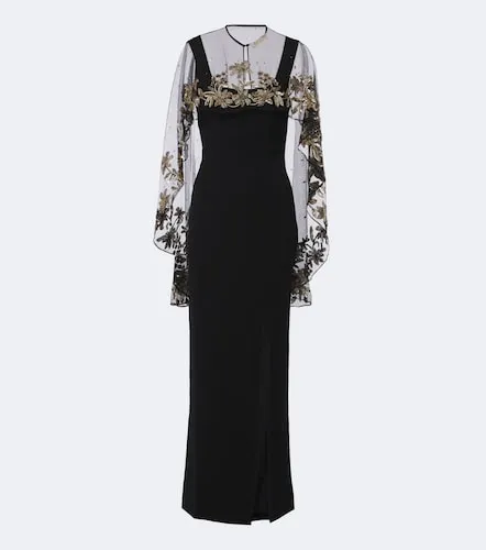 La Fuori Floral sequined caped gown - La Fuori - Modalova