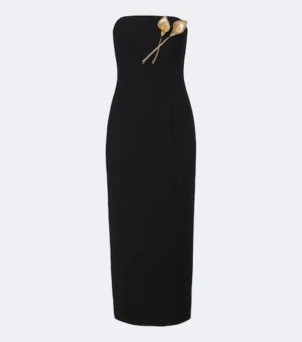 Embellished wool-blend bustier dress - Carolina Herrera - Modalova