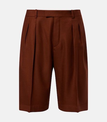 Pleated cashmere Bermuda shorts - Saint Laurent - Modalova