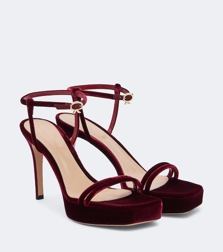 Velvet platform sandals - Gianvito Rossi - Modalova
