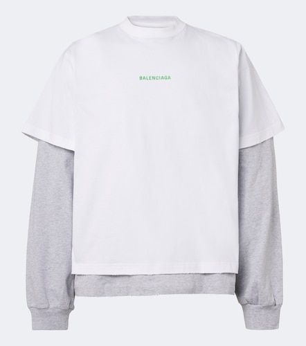 Camiseta de jersey de algodón a capas - Balenciaga - Modalova