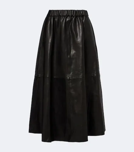 Lenly leather midi skirt - Nour Hammour - Modalova