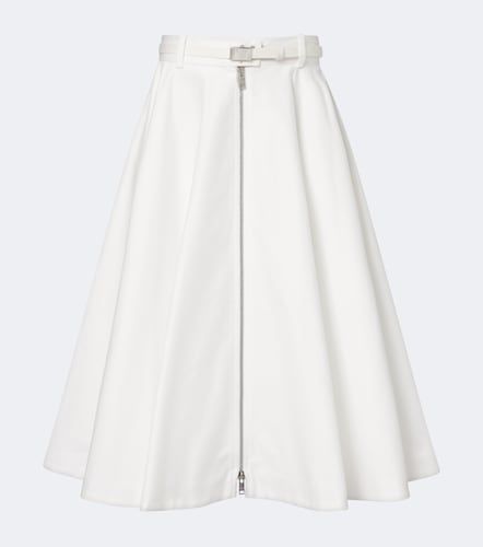 Falda midi de algodón con cinturón - Prada - Modalova
