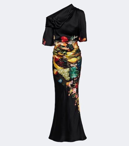 Bedruckte Robe aus Seidensatin - Dries Van Noten - Modalova