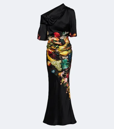 Bedruckte Robe aus Seidensatin - Dries Van Noten - Modalova