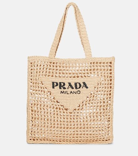 Small raffia-effect crochet shopper - Prada - Modalova