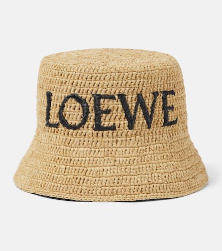 Paula's Ibiza logo raffia bucket hat - Loewe - Modalova