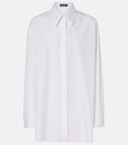 Camisa de popelín de algodón bordada - Dolce&Gabbana - Modalova