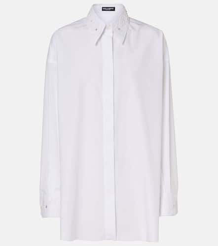 Embroidered cotton poplin shirt - Dolce&Gabbana - Modalova