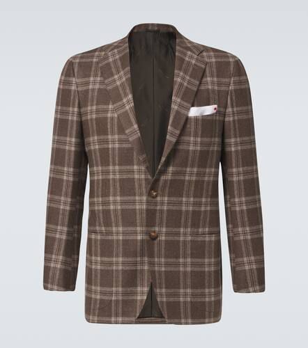 Checked wool, silk and linen blazer - Kiton - Modalova