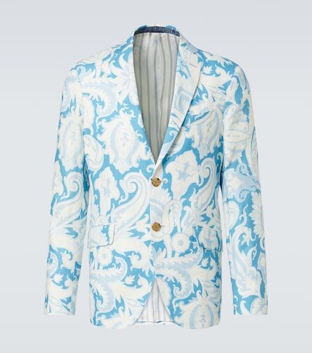 Blazer monopetto in cotone con stampa - Etro - Modalova