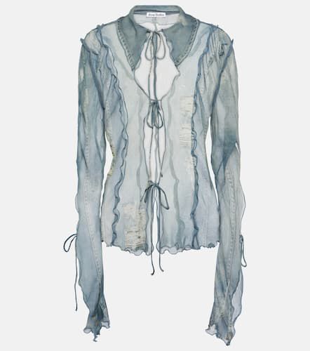 Distressed printed sheer top - Acne Studios - Modalova