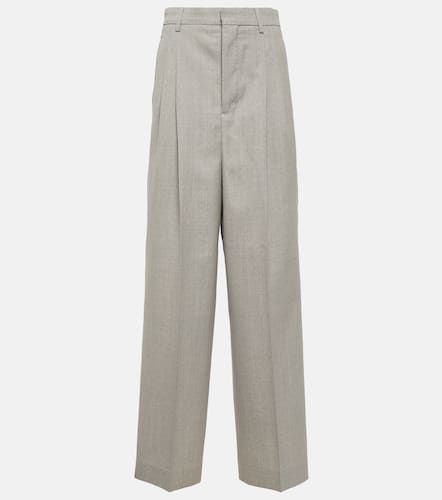 High-rise wool wide-leg pants - Ami Paris - Modalova