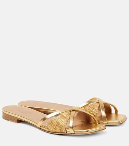 Penn raffia and metallic leather sandals - Malone Souliers - Modalova