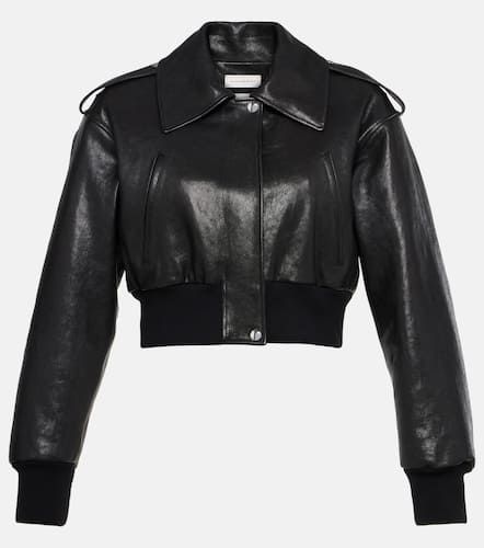 Chaqueta cropped de piel - Alexander McQueen - Modalova