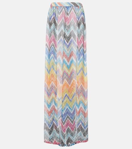 Chevron high-rise lamÃ© palazzo pants - Missoni - Modalova