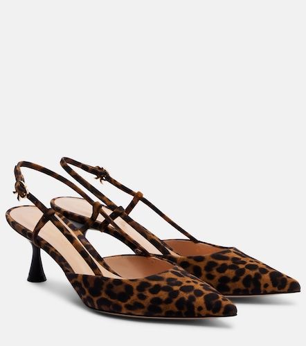 Ascent leopard-print suede slingback pumps - Gianvito Rossi - Modalova