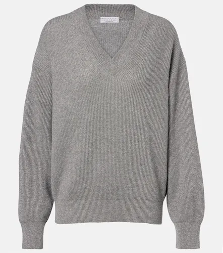 Ribbed-knit cashmere-blend sweater - Brunello Cucinelli - Modalova