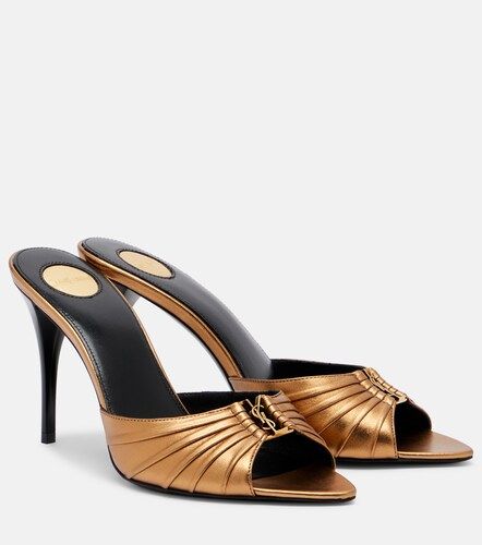 Babylone metallic leather mules - Saint Laurent - Modalova