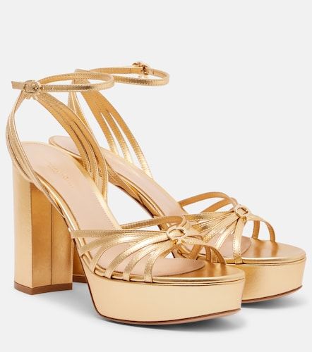 Rita 70 metallic leather platform sandals - Gianvito Rossi - Modalova