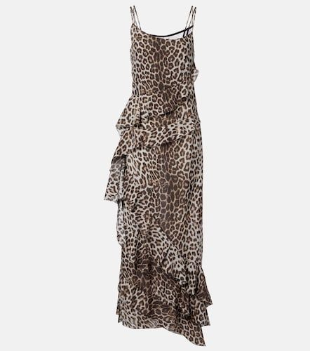 Vestido largo de seda drapeado estampado - Jacques Wei - Modalova