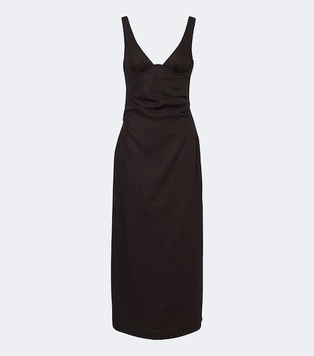 SIR Vestido midi de lino drapeado - SIR - Modalova