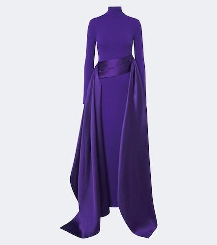 Abito lungo Olivia in crêpe con raso - Solace London - Modalova