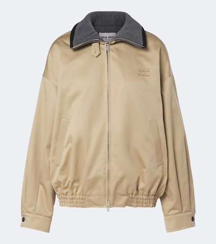 Chaqueta de sarga de algodón acolchada - Miu Miu - Modalova