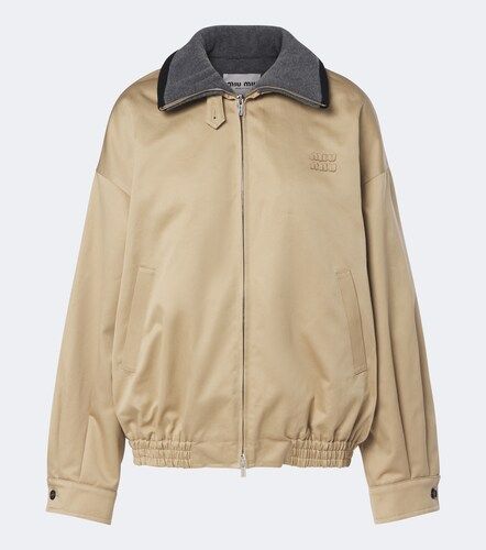 Giacca blouson in twill di cotone imbottita - Miu Miu - Modalova