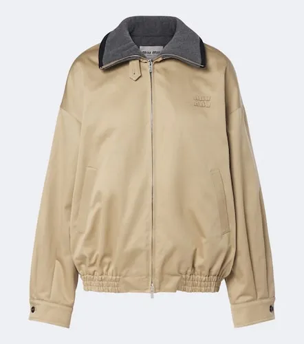Padded cotton twill blouson jacket - Miu Miu - Modalova