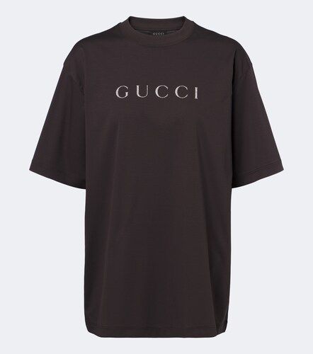 Camiseta de jersey de algodón con logo - Gucci - Modalova