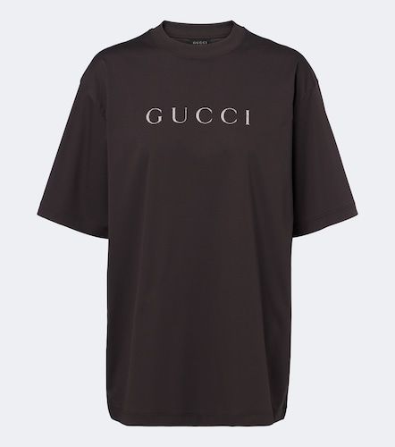 Camiseta de jersey de algodón con logo - Gucci - Modalova