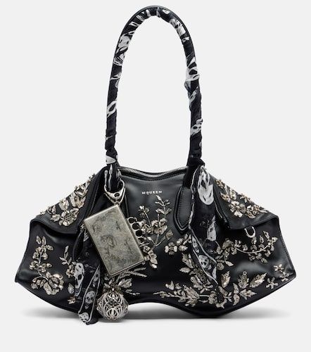 Bolso al hombro Manta Medium de piel adornado - McQueen - Modalova