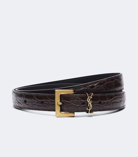 Cassandre croc-effect leather belt - Saint Laurent - Modalova