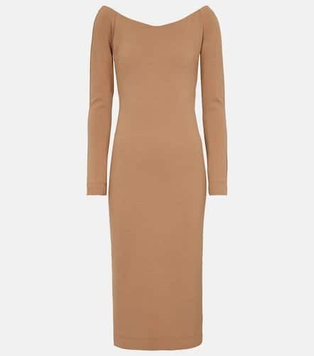 Off-shoulder wool jersey midi dress - Fendi - Modalova