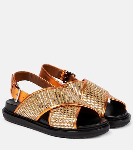 Fussbett leather-trimmed sandals - Marni - Modalova