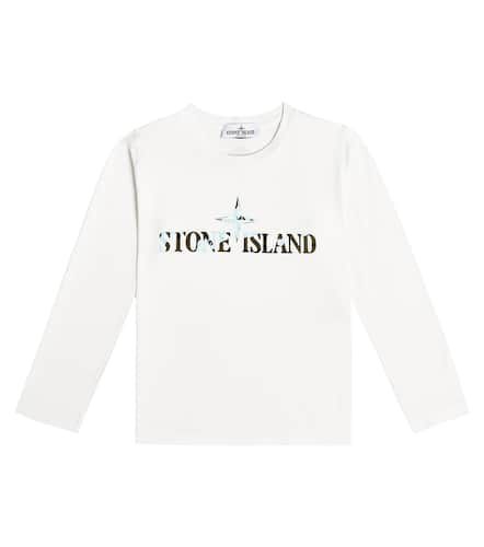 Printed cotton long-sleeve T-shirt - Stone Island Junior - Modalova